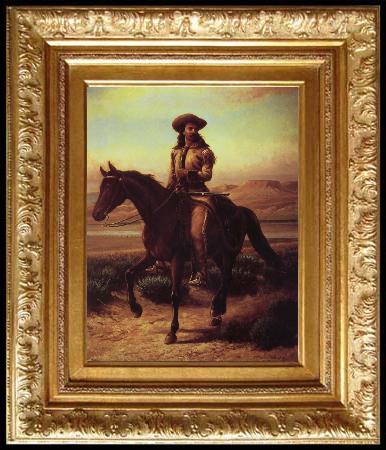 framed  William de la Montagne Cary Buffalo Bill on Charlie, Ta3142-1